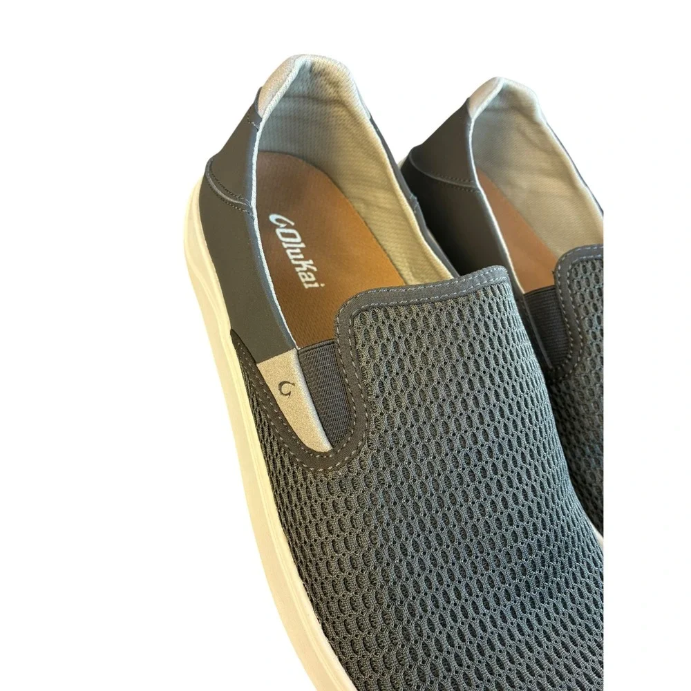 OluKai Lae'ahi Mens 12 Olive Mesh Slip On Sneakers 10443-2828